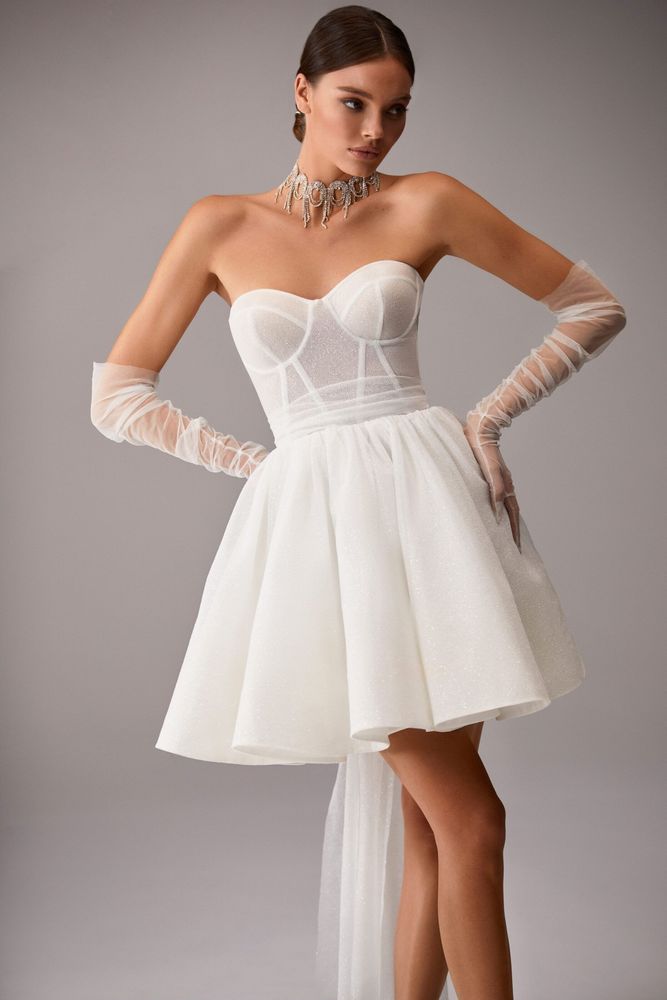 mini white ruched dress White Sheer Lace High Neck Ruched Mini Dress