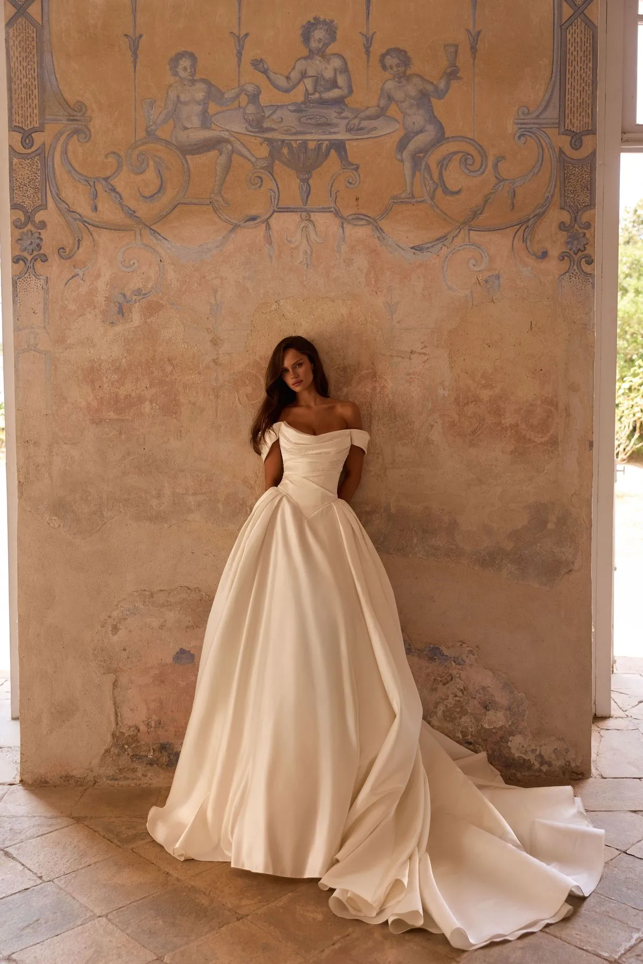 Ariella - Silk Satin Princess Bridal Gown (Front View) | Atelier x Tamara