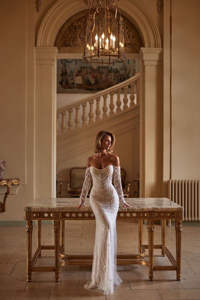 wedding dresses mermaid lace Boho Lace Mermaid Wedding Dresses with Sleeves Viniodress VW1112